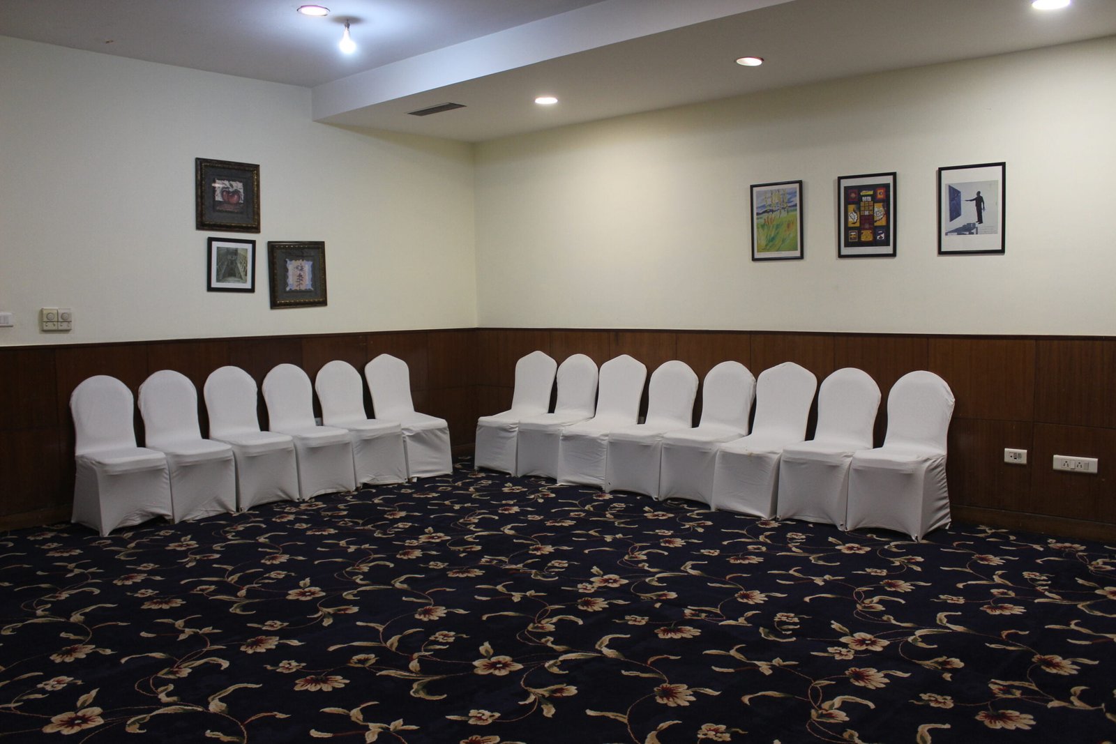 white chairs in regency room